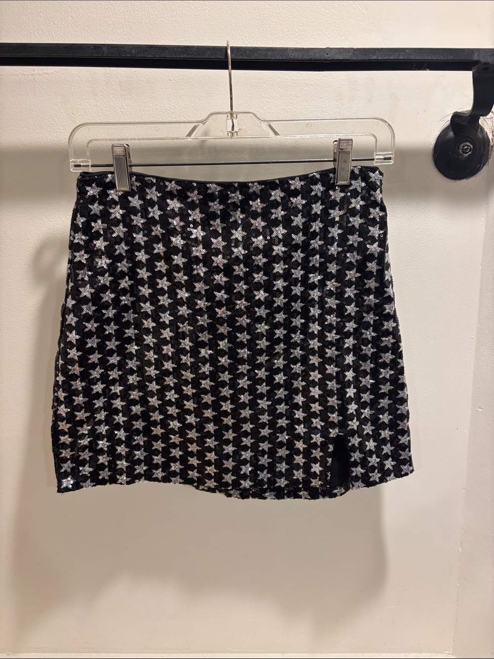Altar'd State Sequin Mini Skirt with Star Pattern